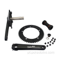 Mank de bicicleta 165/170mm preto crankset anodizado em prata preta